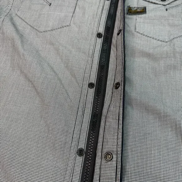 G Star Raw Men's Midnight Piping Check Shirt Black White Short Sleeve Size XL